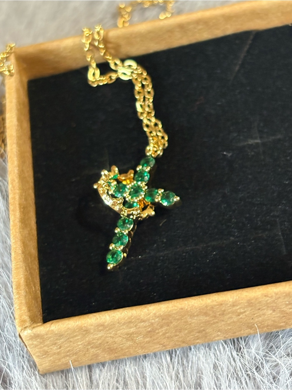 Cross & Crown Charm Gold Tone Necklace New